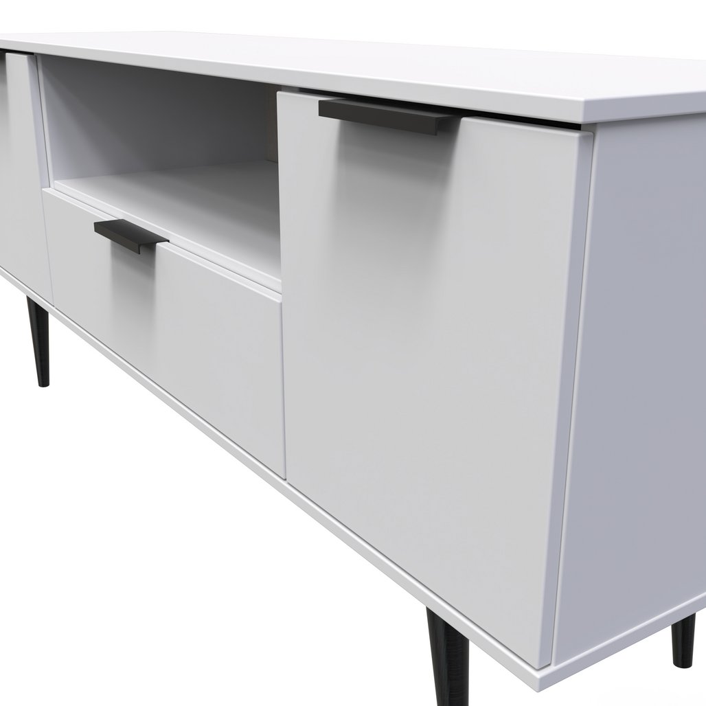 Hong Kong 2 Door 1 Drawer Wide TV Unit with Black Legs