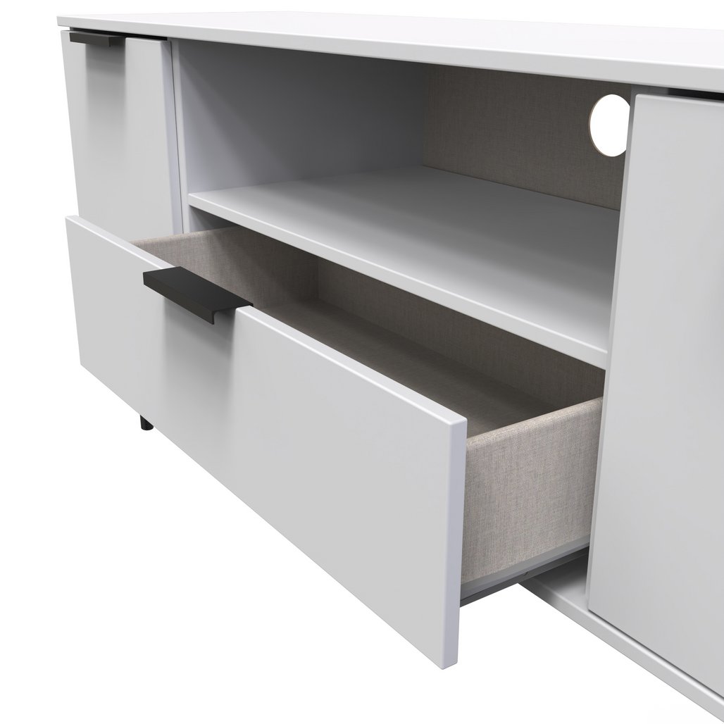 Hong Kong 2 Door 1 Drawer Wide TV Unit with Black Legs