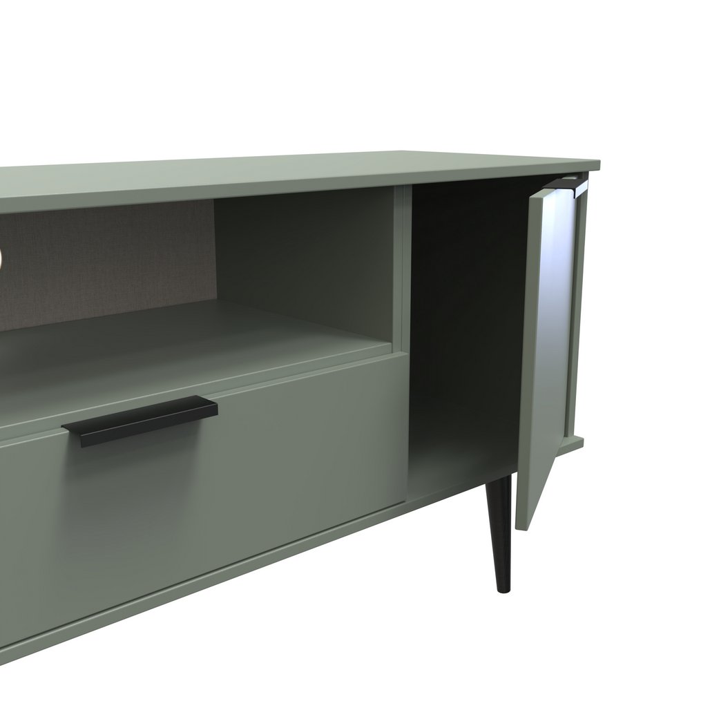 Hong Kong 2 Door 1 Drawer Wide TV Unit with Black Legs