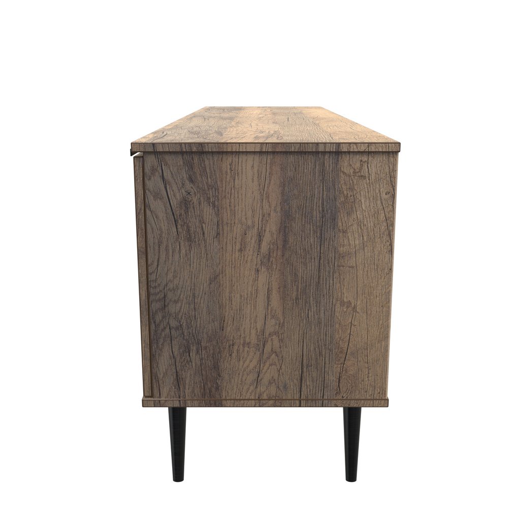 Hong Kong 2 Door 1 Drawer Wide TV Unit with Black Legs