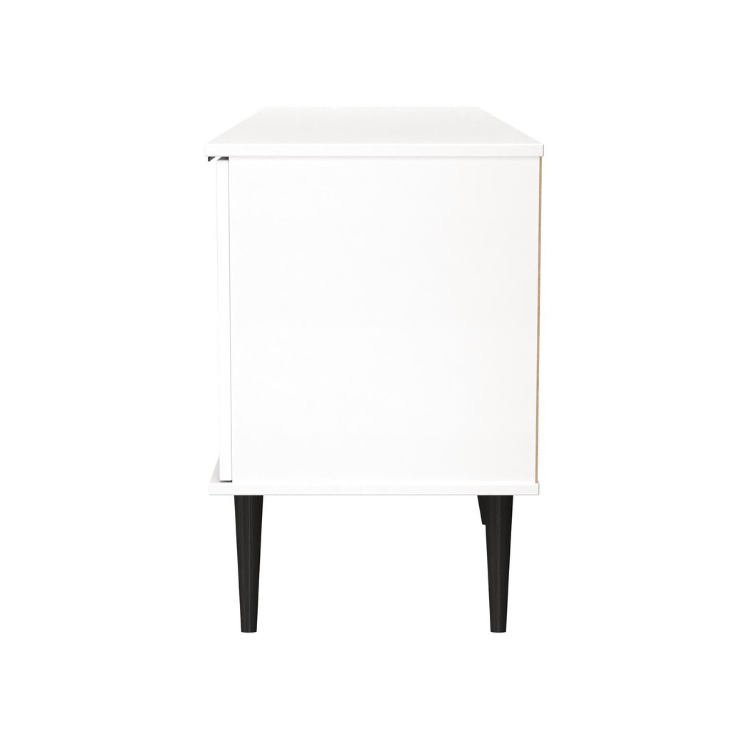 Hong Kong 2 Door 1 Drawer Wide TV Unit with Black Legs