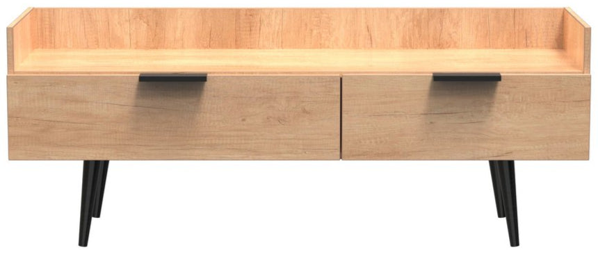 Hong Kong 2 Drawer Media Console with Gold Hairpin Legs