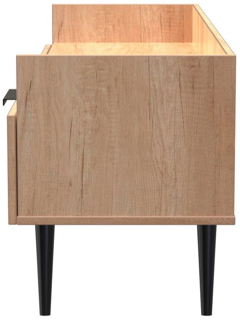 Hong Kong 2 Drawer Media Console with Gold Hairpin Legs