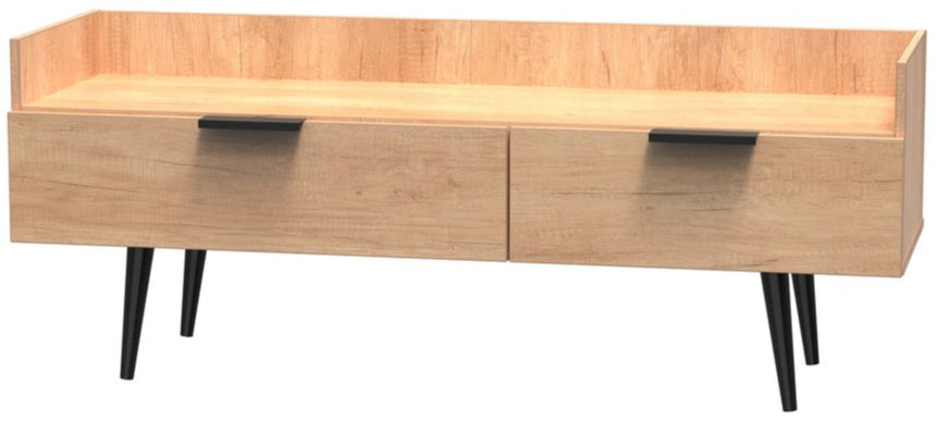 Hong Kong 2 Drawer Media Console with Gold Hairpin Legs