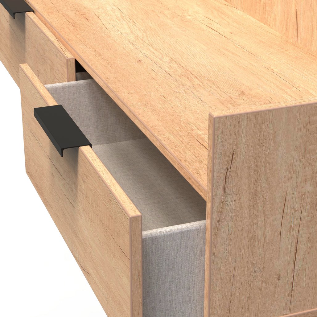 Hong Kong 2 Drawer Media Console with Gold Hairpin Legs