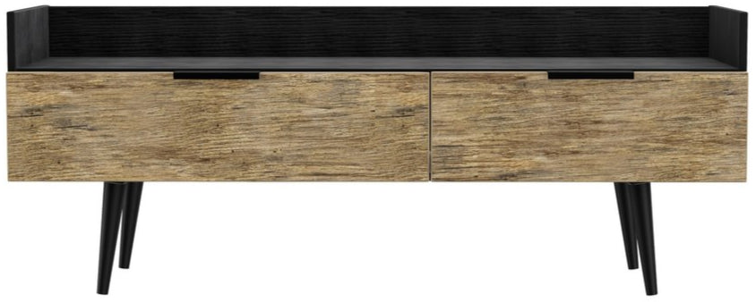 Hong Kong 2 Drawer Media Console with Gold Hairpin Legs