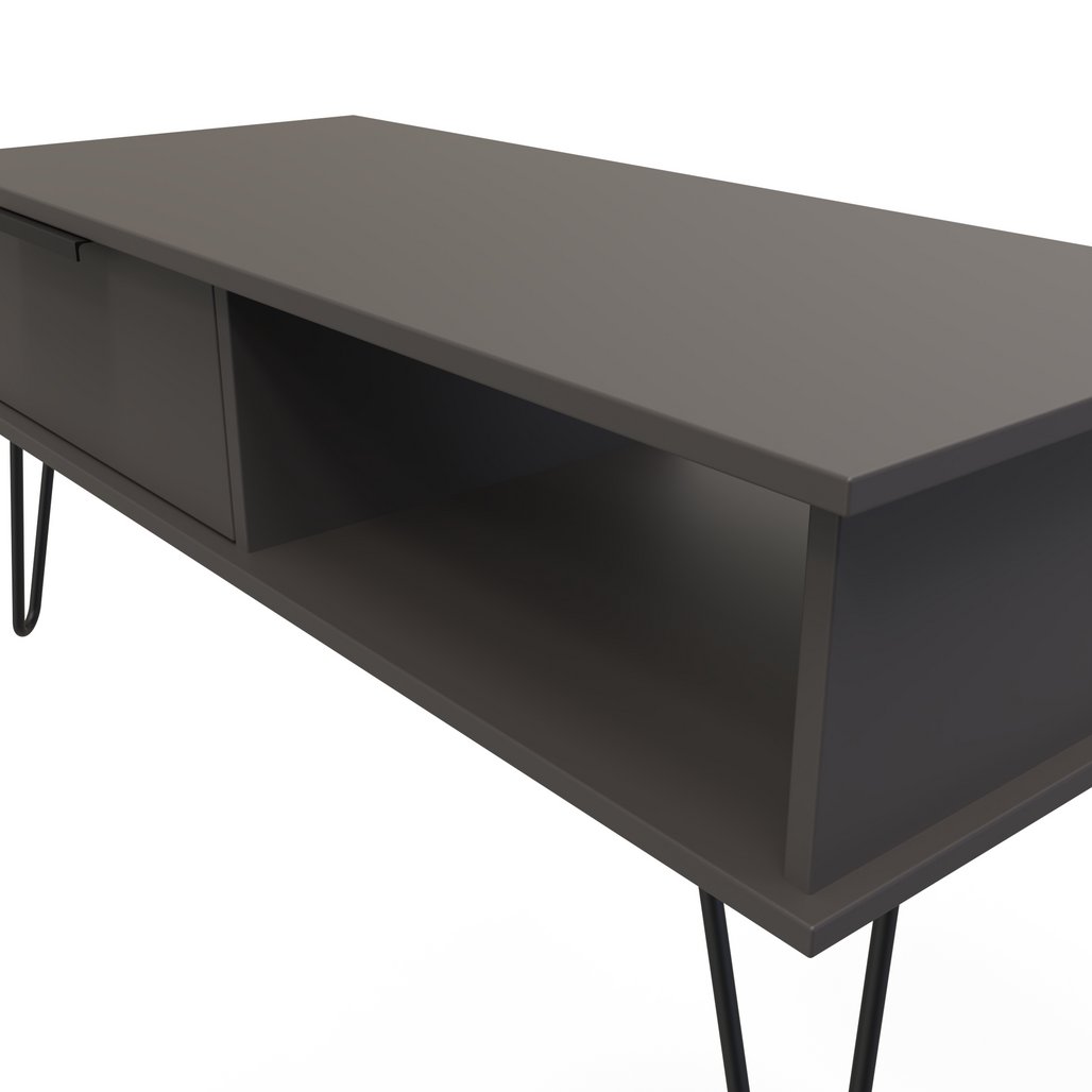 Hong Kong 1 Drawer Coffee Table with Black Hairpin Legs