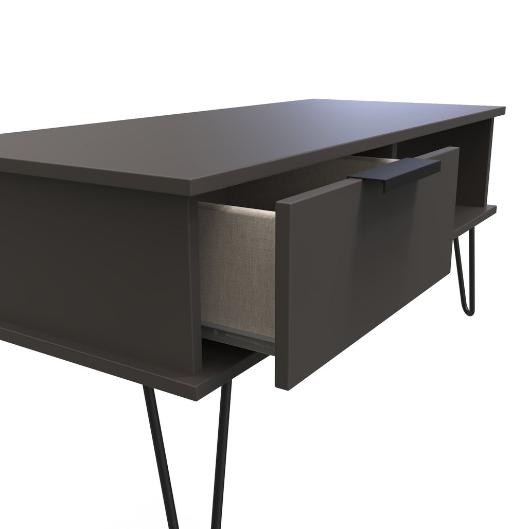 Hong Kong 1 Drawer Coffee Table with Black Hairpin Legs