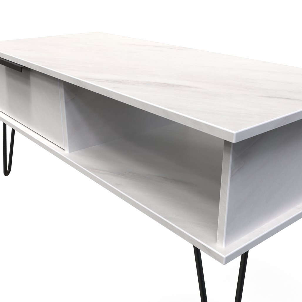 Hong Kong 1 Drawer Coffee Table with Black Hairpin Legs