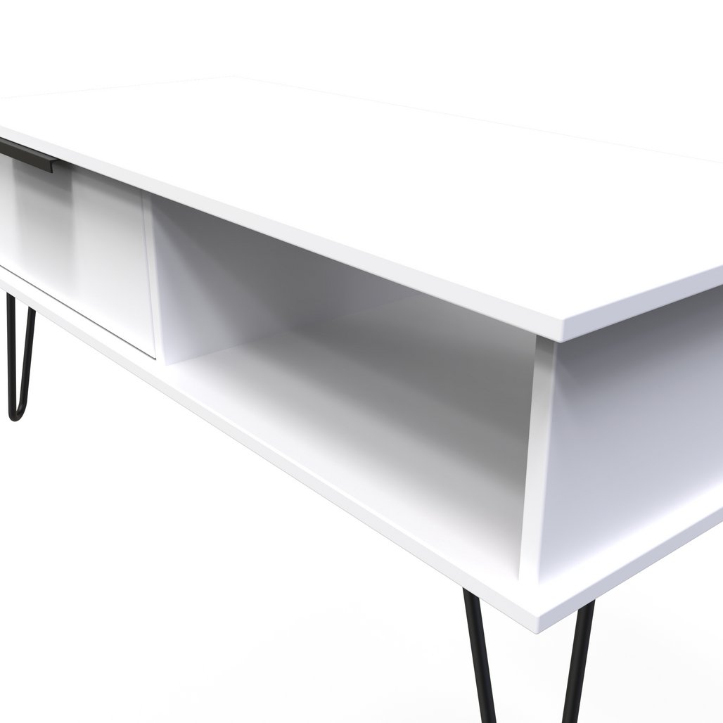 Hong Kong 1 Drawer Coffee Table with Black Hairpin Legs
