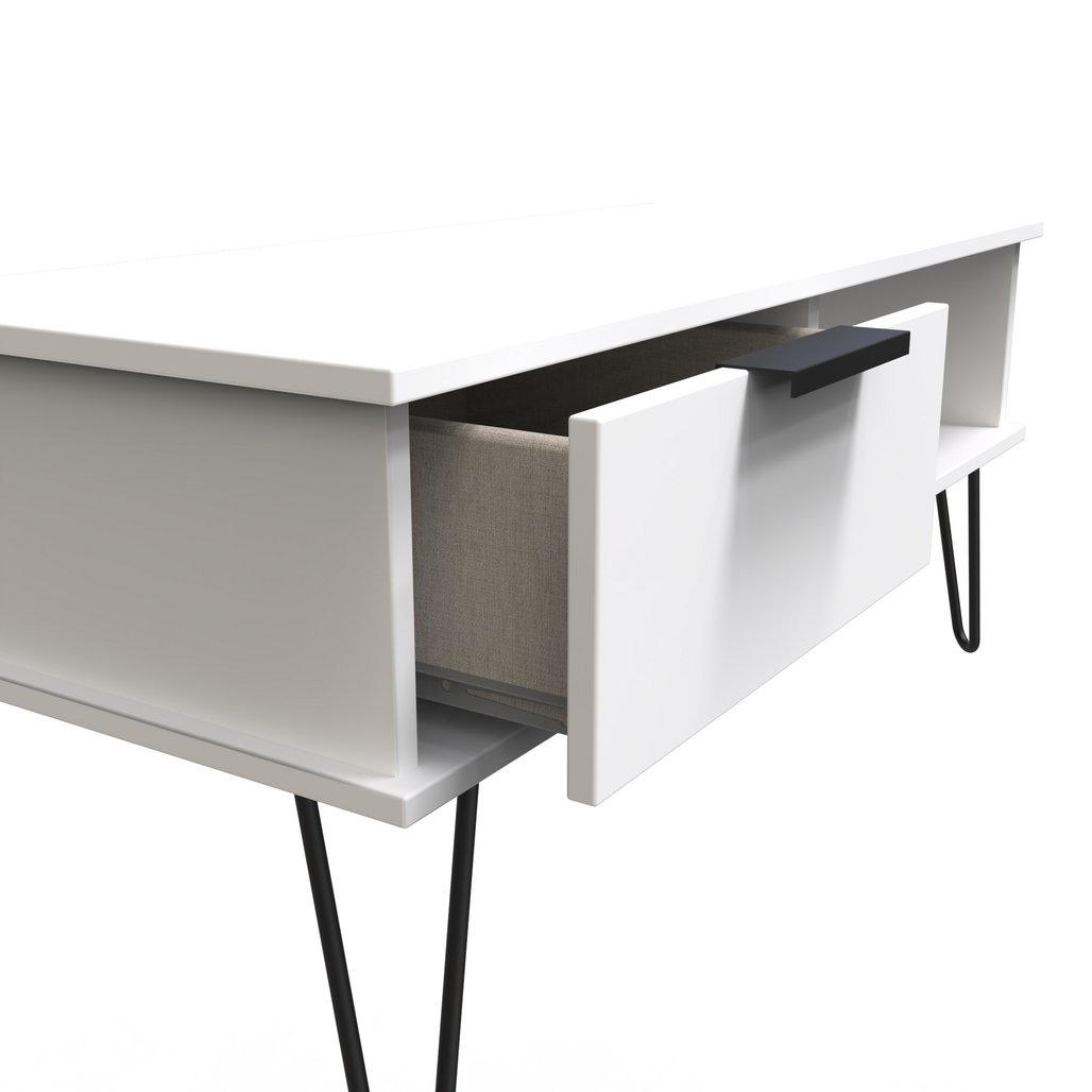 Hong Kong 1 Drawer Coffee Table with Black Hairpin Legs