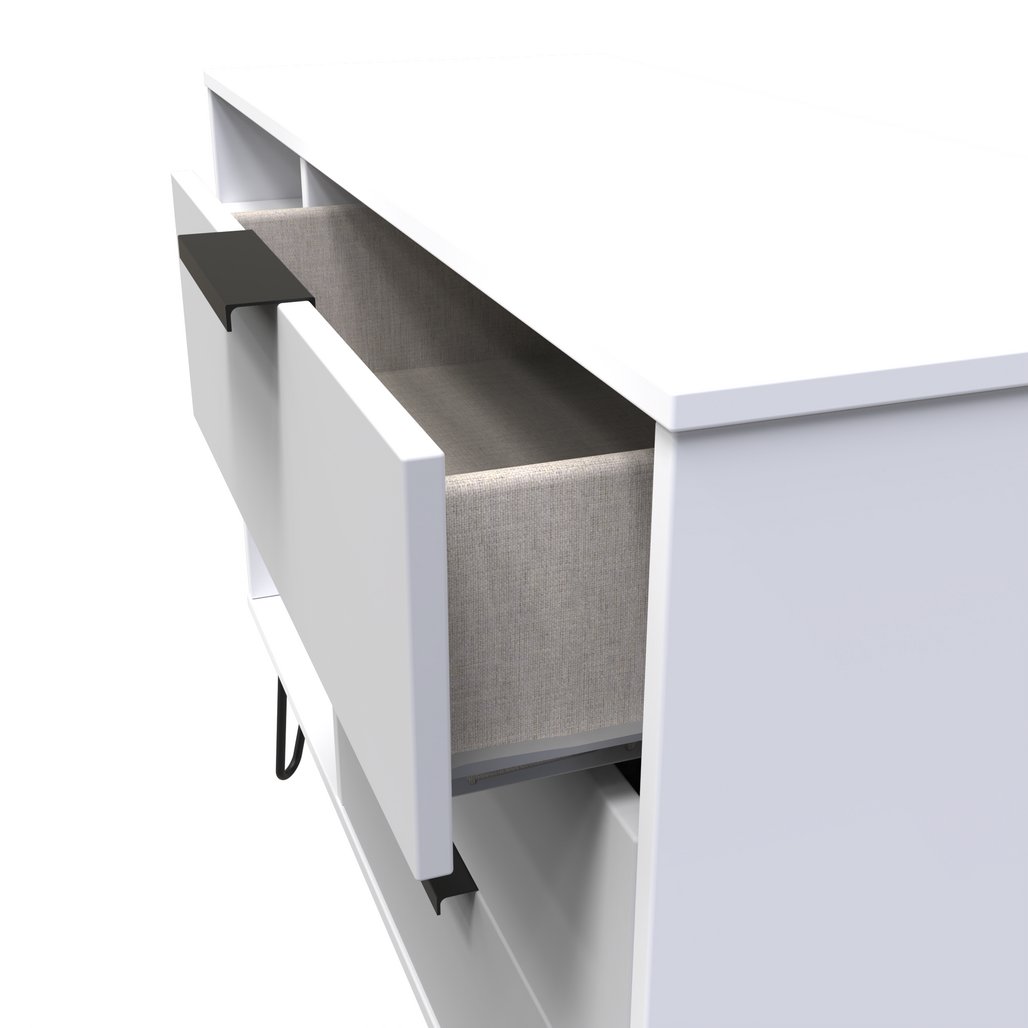 Hong Kong 3 Drawer 2 Shelf TV Unit with Black Sleigh Legs