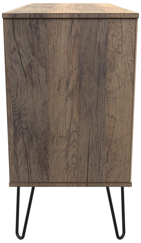 Hong Kong 3 Drawer 2 Shelf TV Unit with Black Sleigh Legs