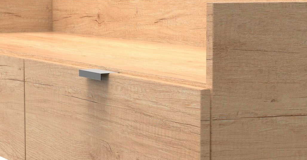 Hong Kong 2 Drawer Media Console with Black Hairpin Legs