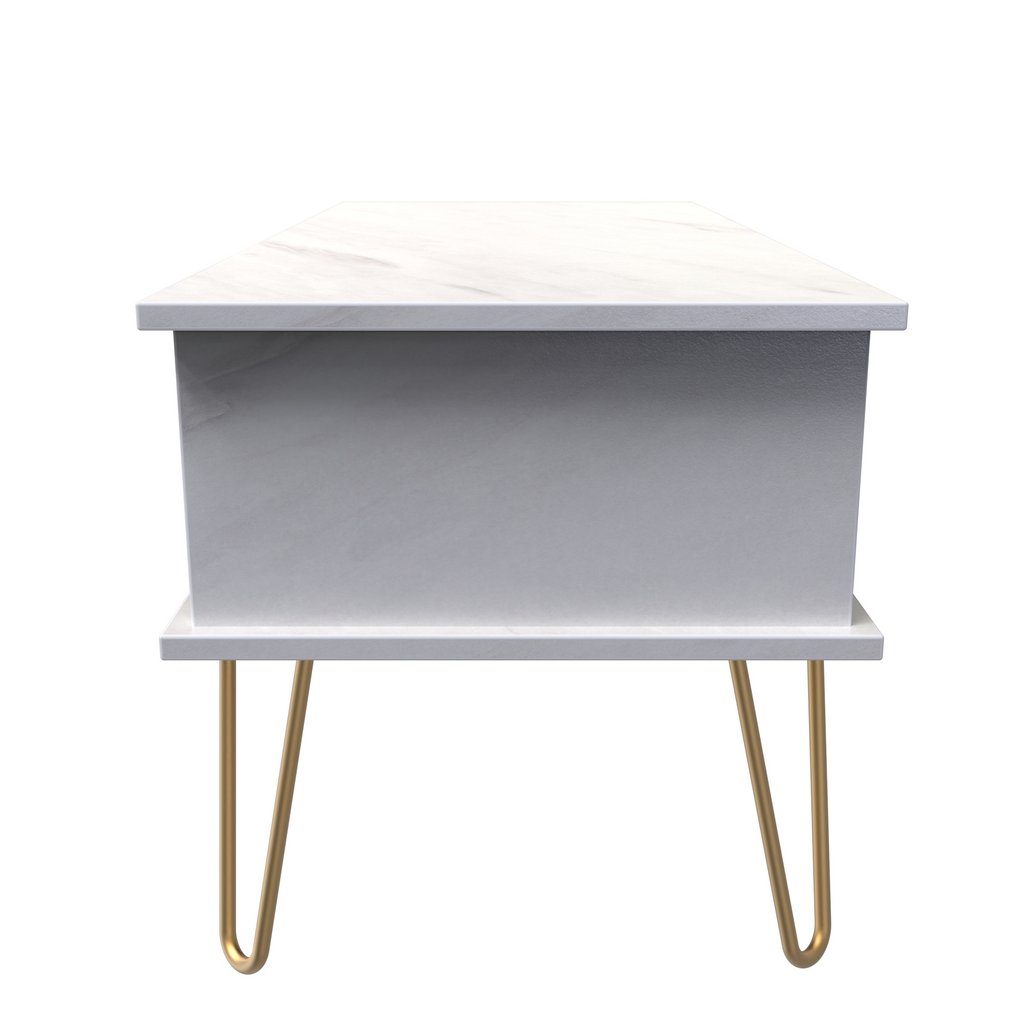 Hong Kong 1 Drawer Coffee Table with Gold Hairpin Legs