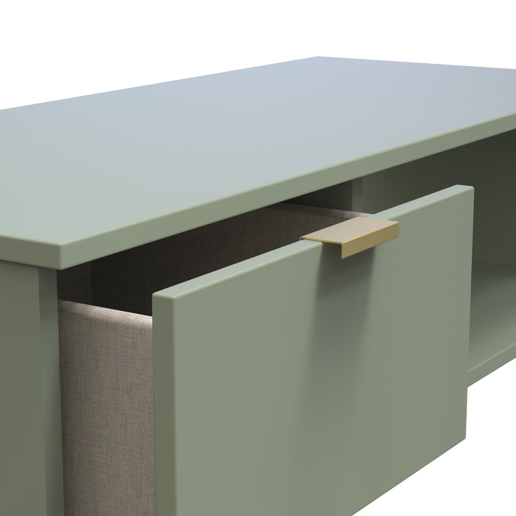 Hong Kong 1 Drawer Coffee Table with Gold Hairpin Legs