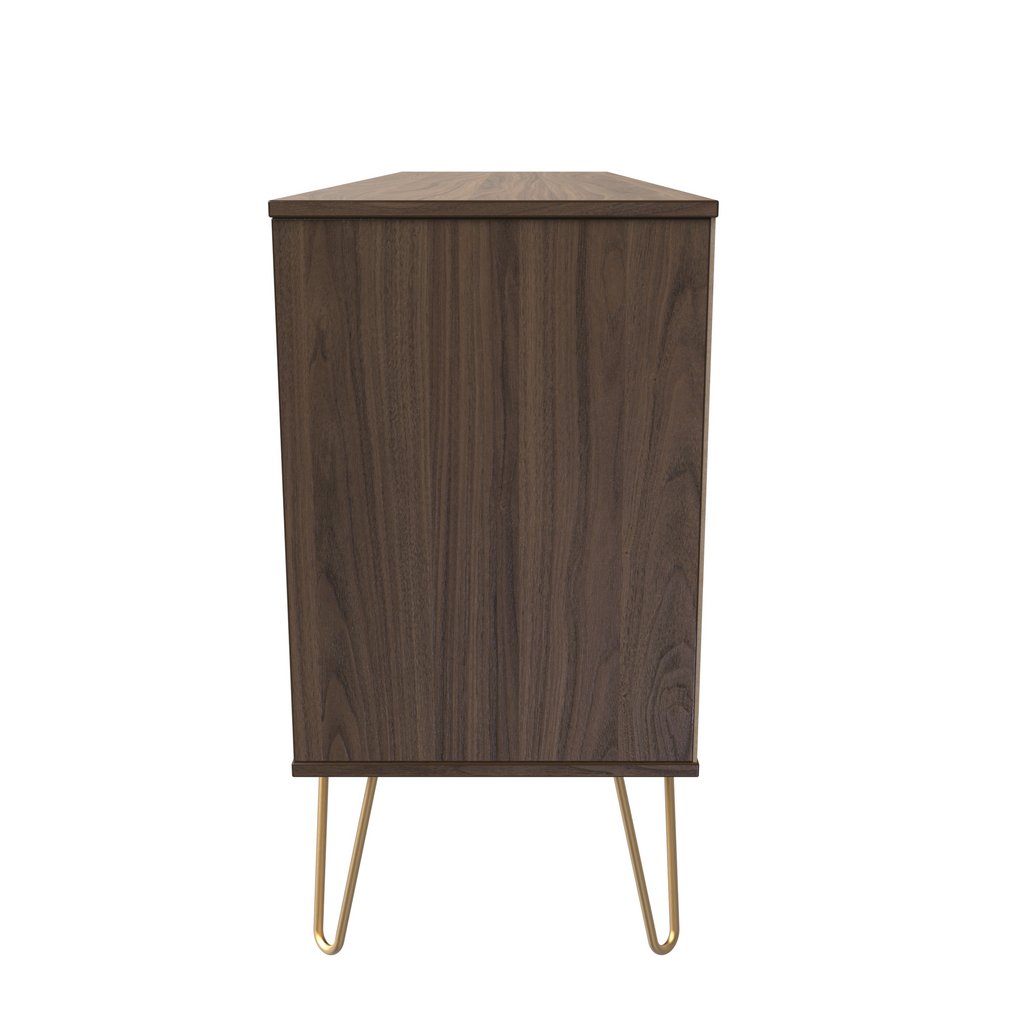 Hong Kong 6 Drawer 2 Shelf TV Unit with Gold Hairpin Legs