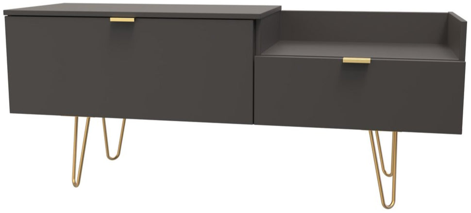 Hong Kong TV Console Unit with Gold Hairpin Legs