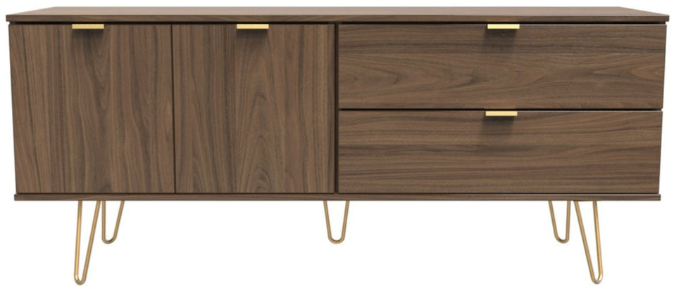 Hong Kong 2 Door 2 Drawer Sideboard with Gold Hairpin Legs
