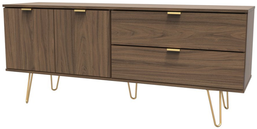 Hong Kong 2 Door 2 Drawer Sideboard with Gold Hairpin Legs