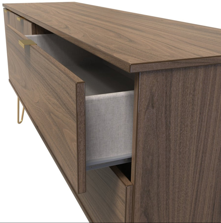 Hong Kong 2 Door 2 Drawer Sideboard with Gold Hairpin Legs