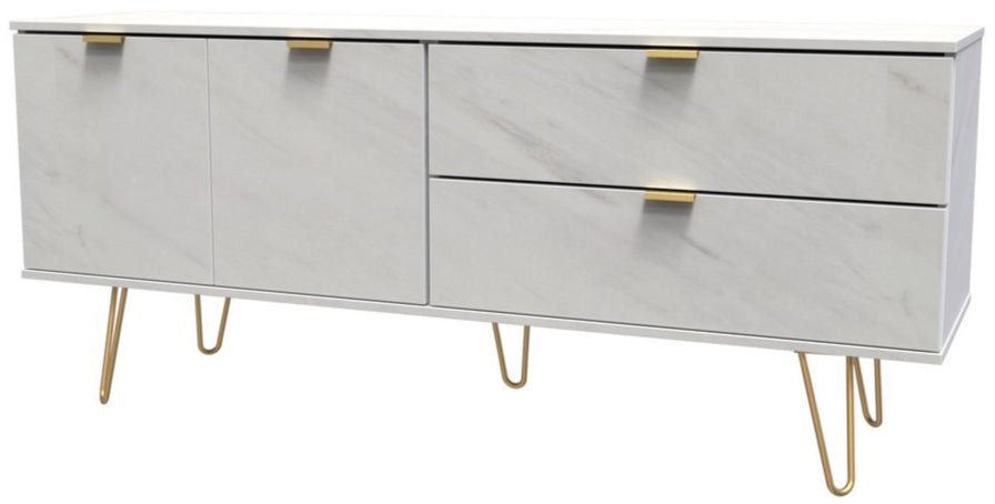 Hong Kong 2 Door 2 Drawer Sideboard with Gold Hairpin Legs