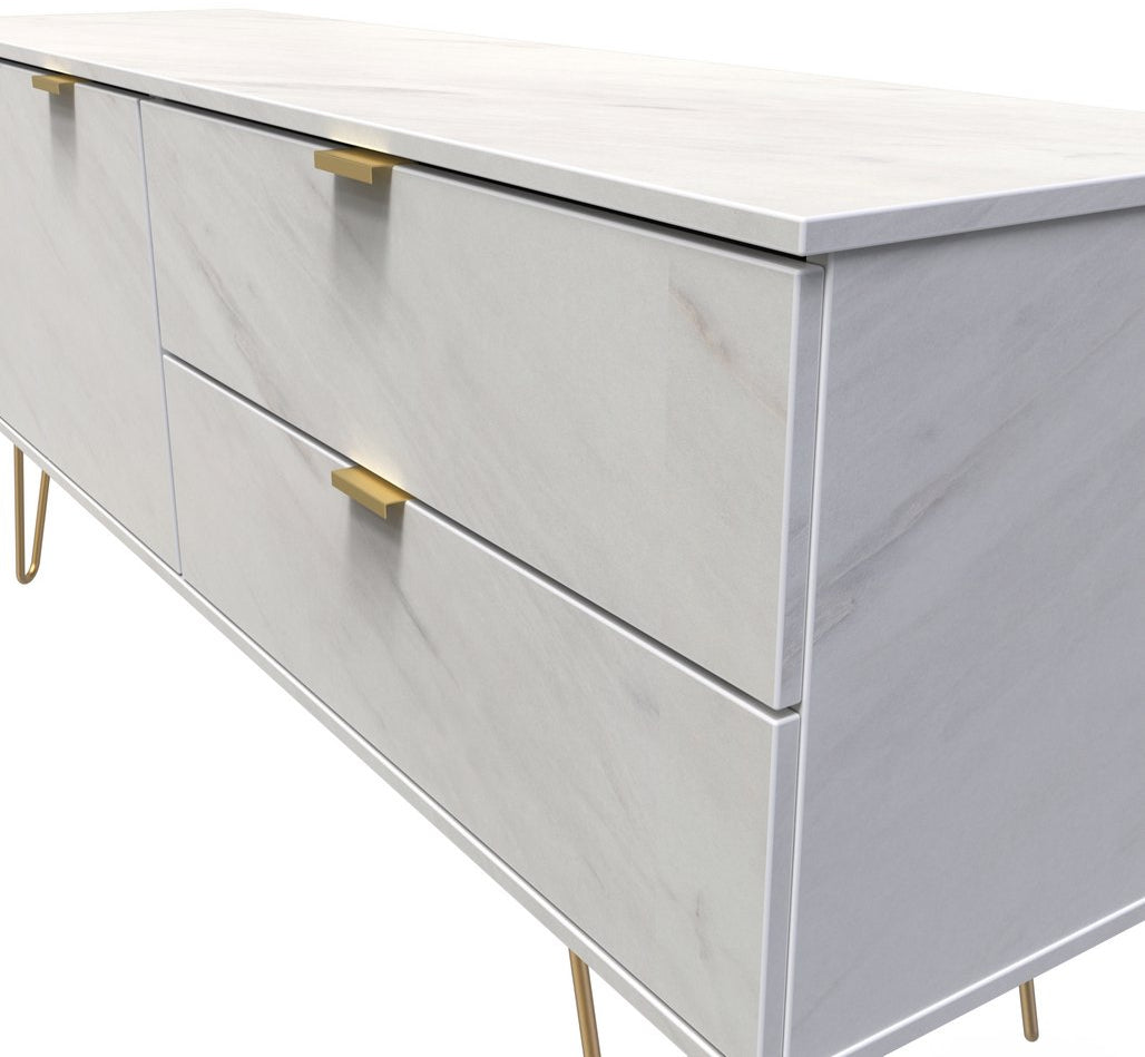 Hong Kong 2 Door 2 Drawer Sideboard with Gold Hairpin Legs