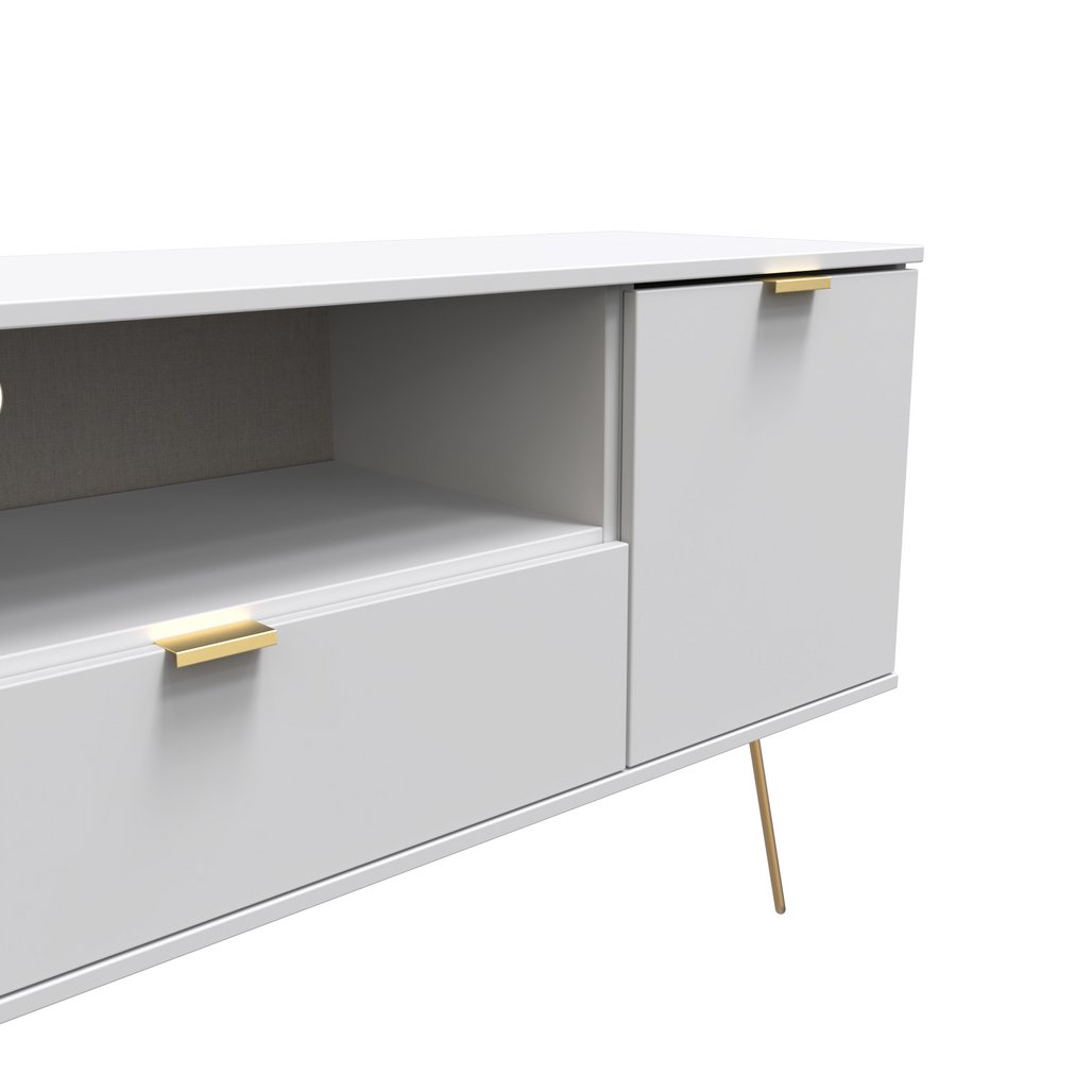 Hong Kong 2 Door 1 Drawer Wide TV Unit with Gold Hairpin Legs