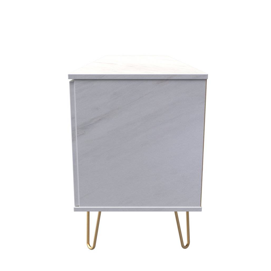 Hong Kong 2 Door 1 Drawer Wide TV Unit with Gold Hairpin Legs