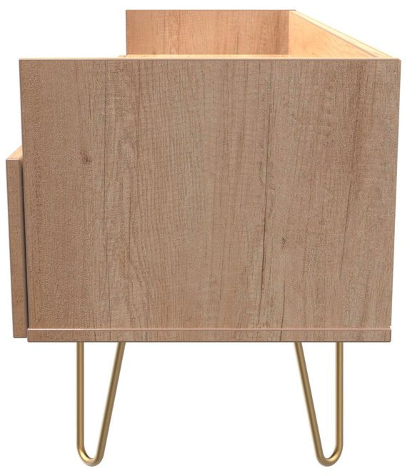 Hong Kong 2 Drawer Media Console with Gold Hairpin Legs