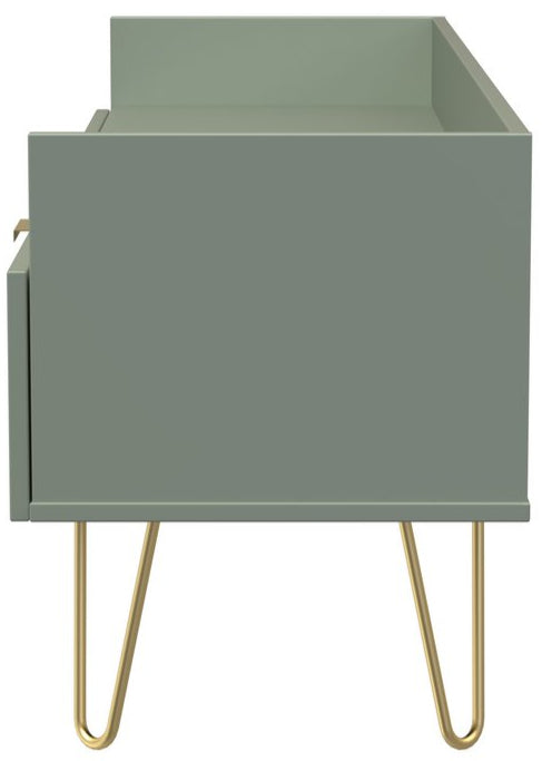 Hong Kong 2 Drawer Media Console with Gold Hairpin Legs
