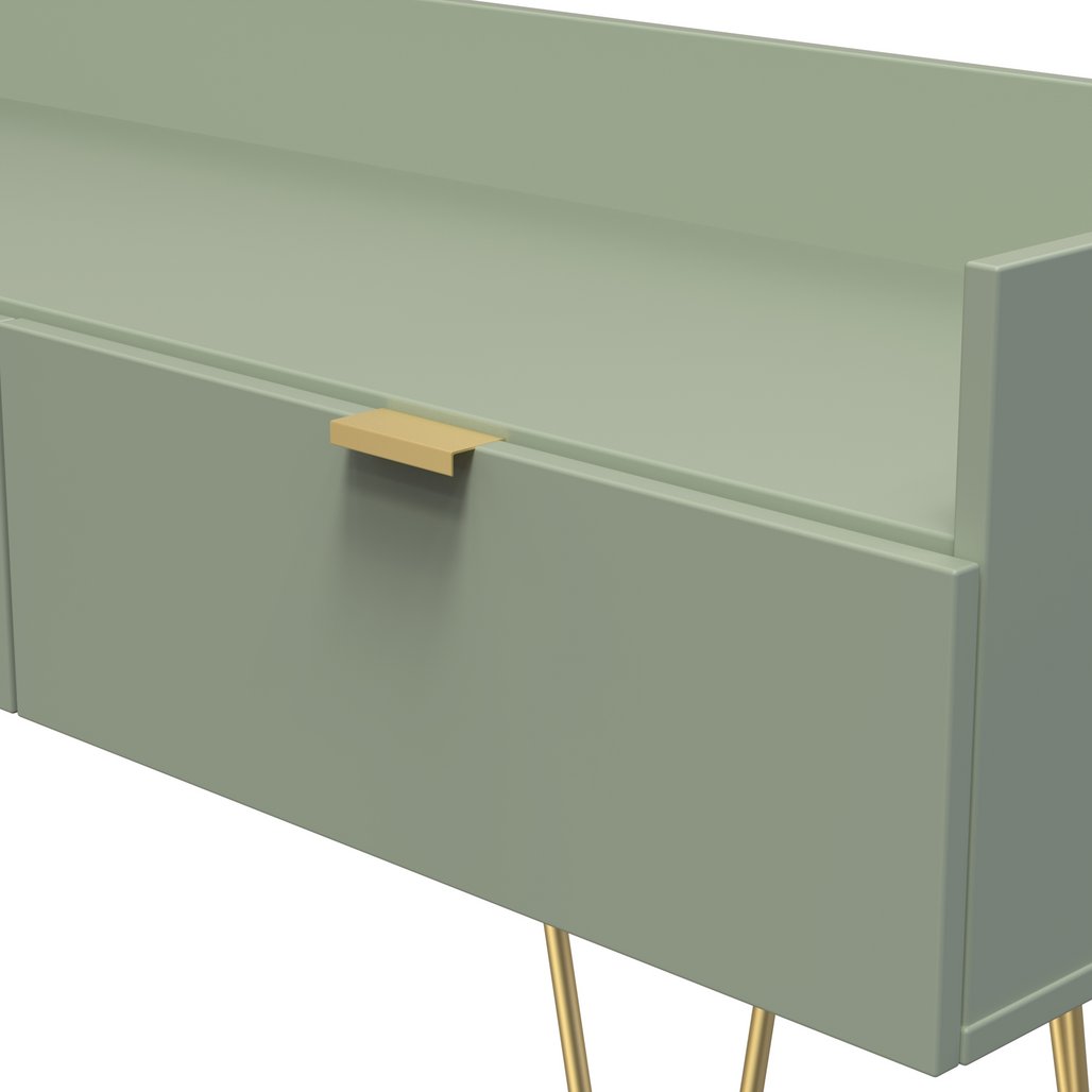 Hong Kong 2 Drawer Media Console with Gold Hairpin Legs