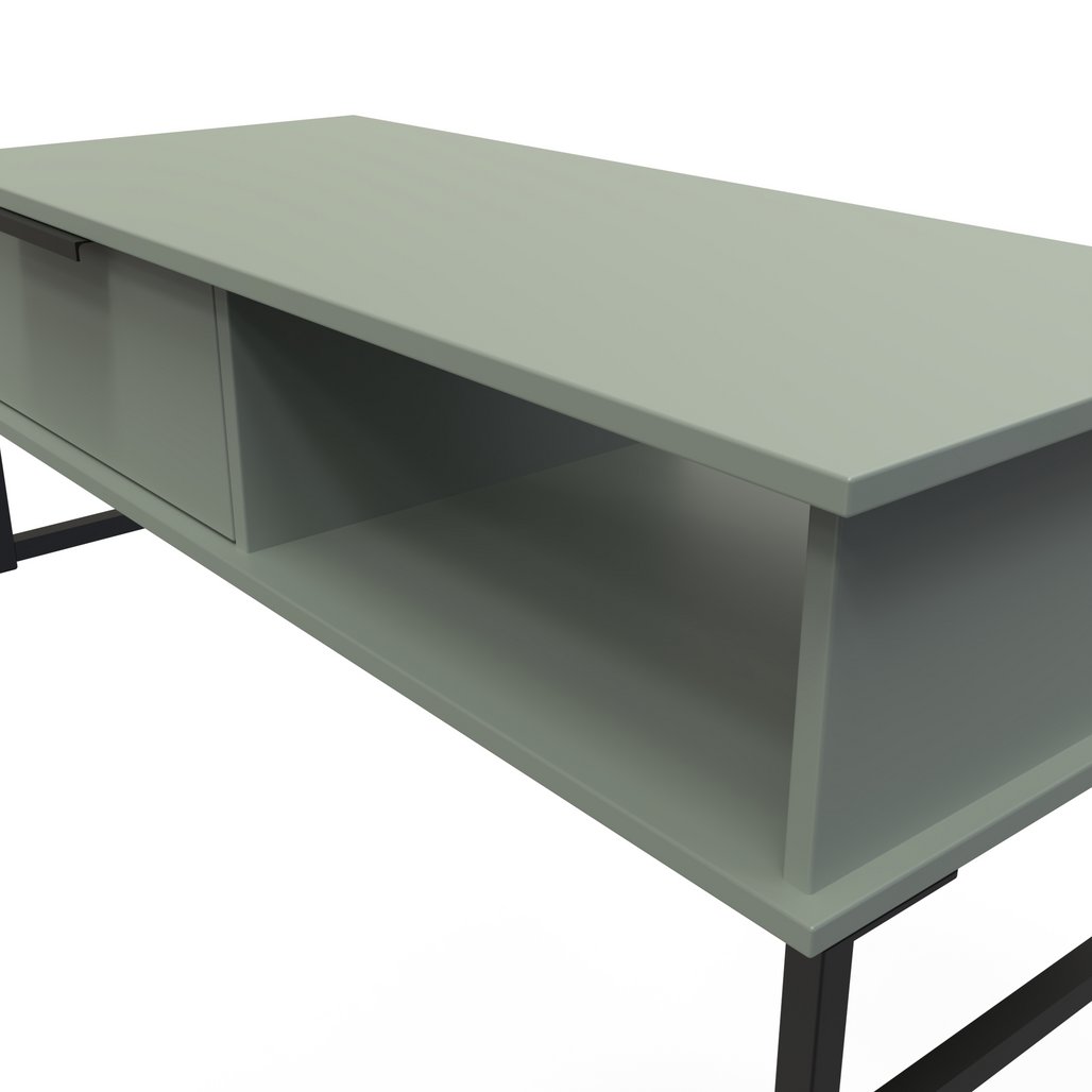 Hong Kong 1 Drawer Coffee Table with Black Sleigh Legs