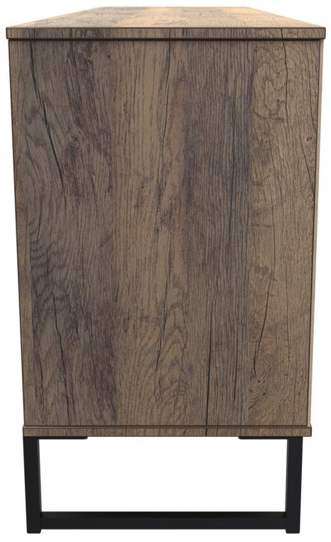 Hong Kong 6 Drawer 2 Shelf TV Unit with Black Sleigh Legs