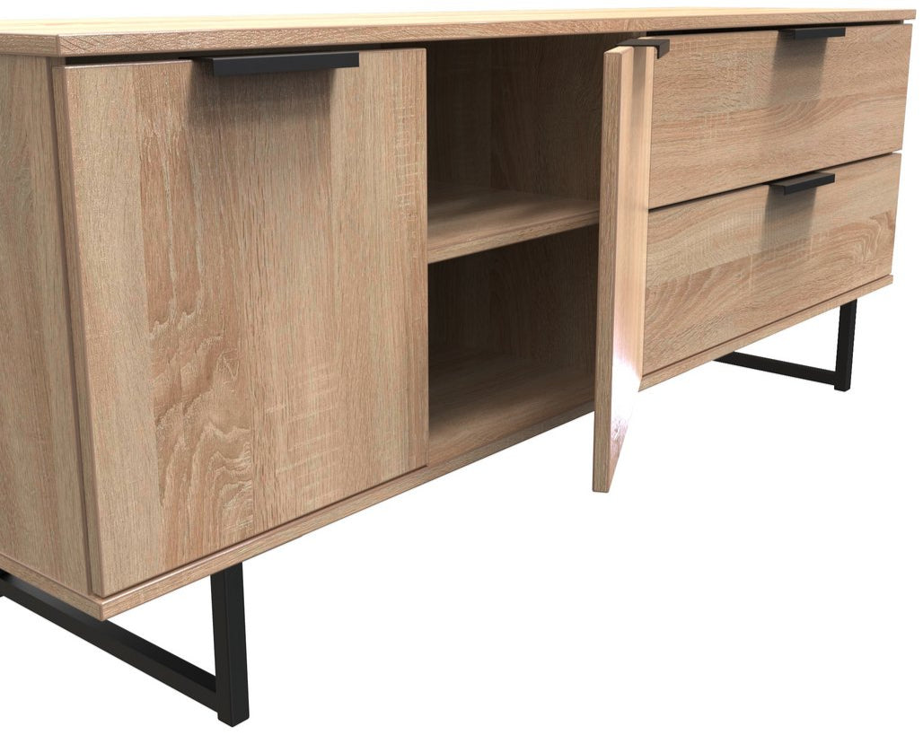 Hong Kong 2 Door 2 Drawer Sideboard with Black Sleigh Legs