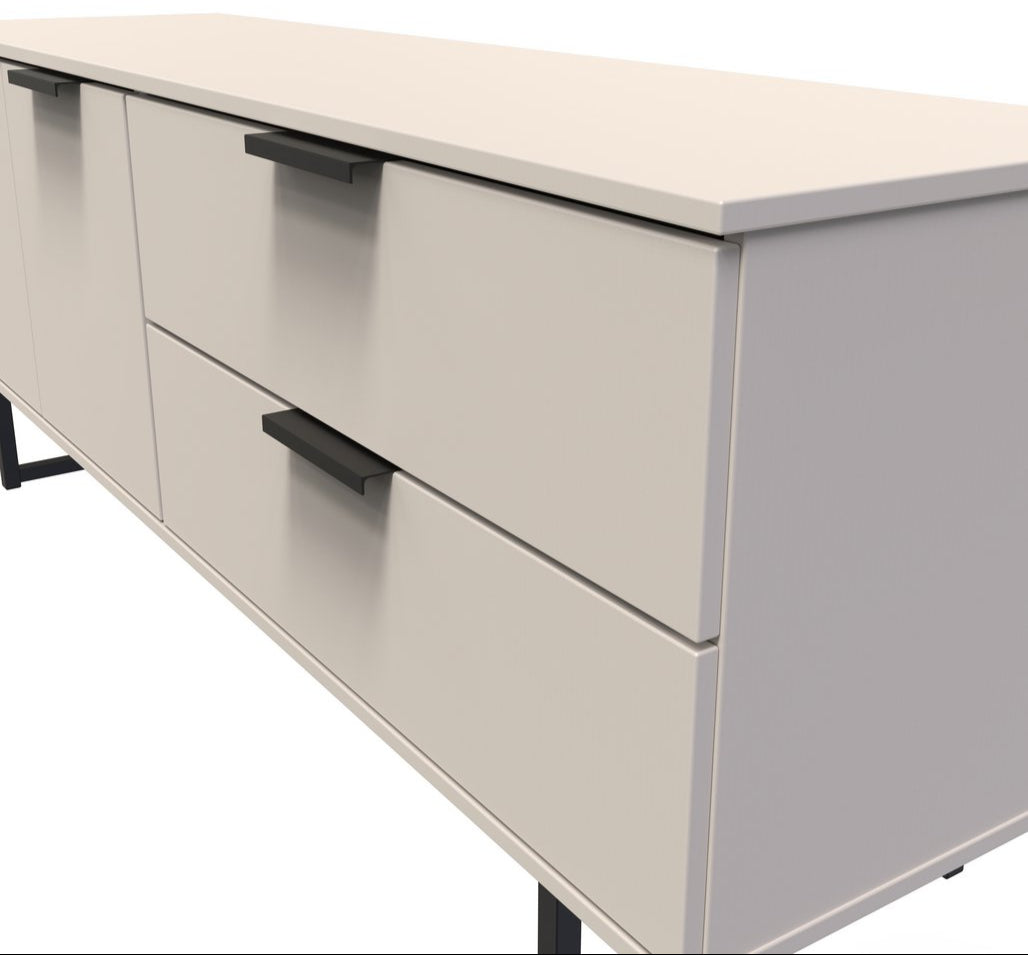 Hong Kong 2 Door 2 Drawer Sideboard with Black Sleigh Legs