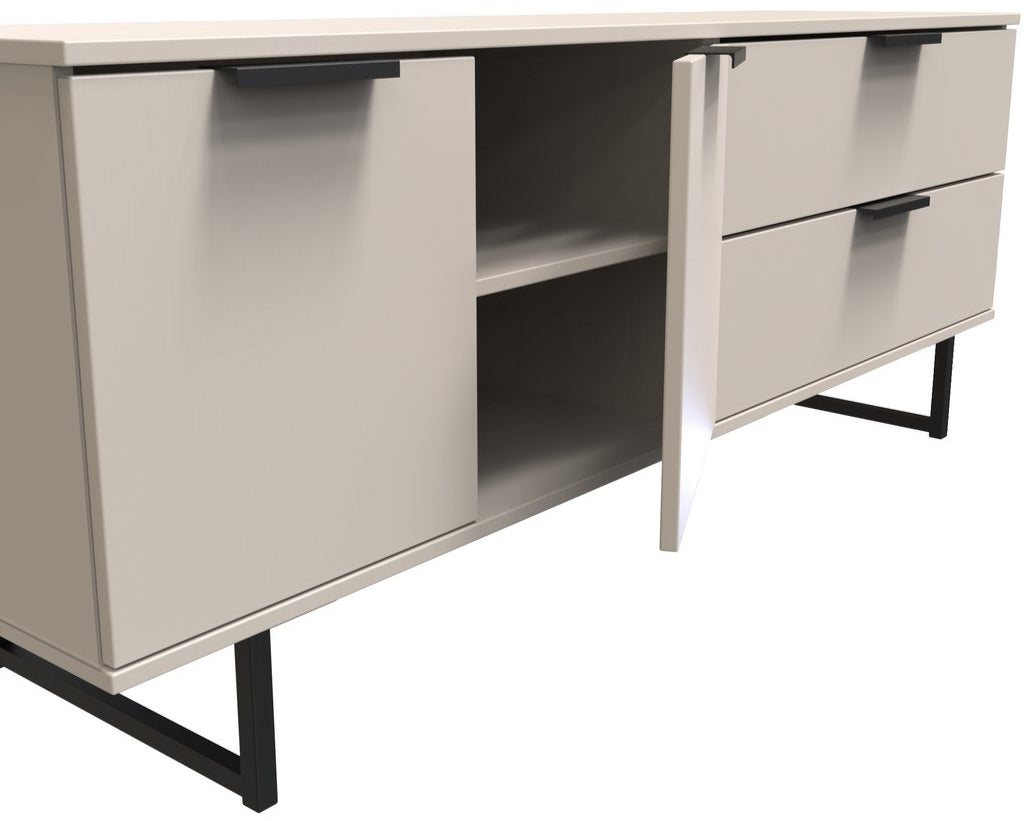 Hong Kong 2 Door 2 Drawer Sideboard with Black Sleigh Legs