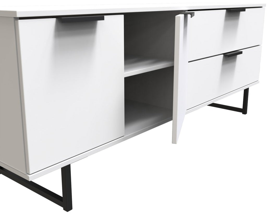 Hong Kong 2 Door 2 Drawer Sideboard with Black Sleigh Legs