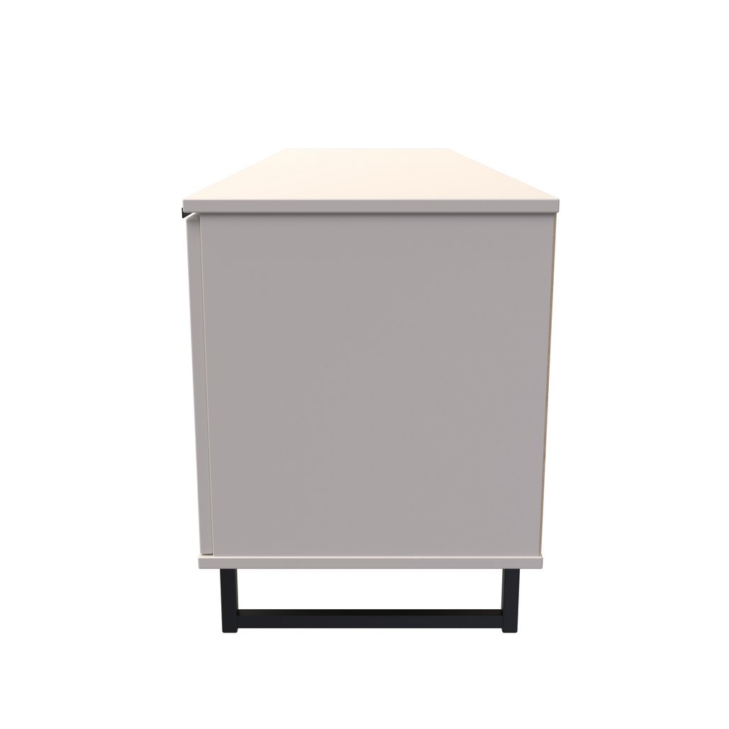 Hong Kong 2 Door 1 Drawer Wide TV Unit with Black Sleigh Legs