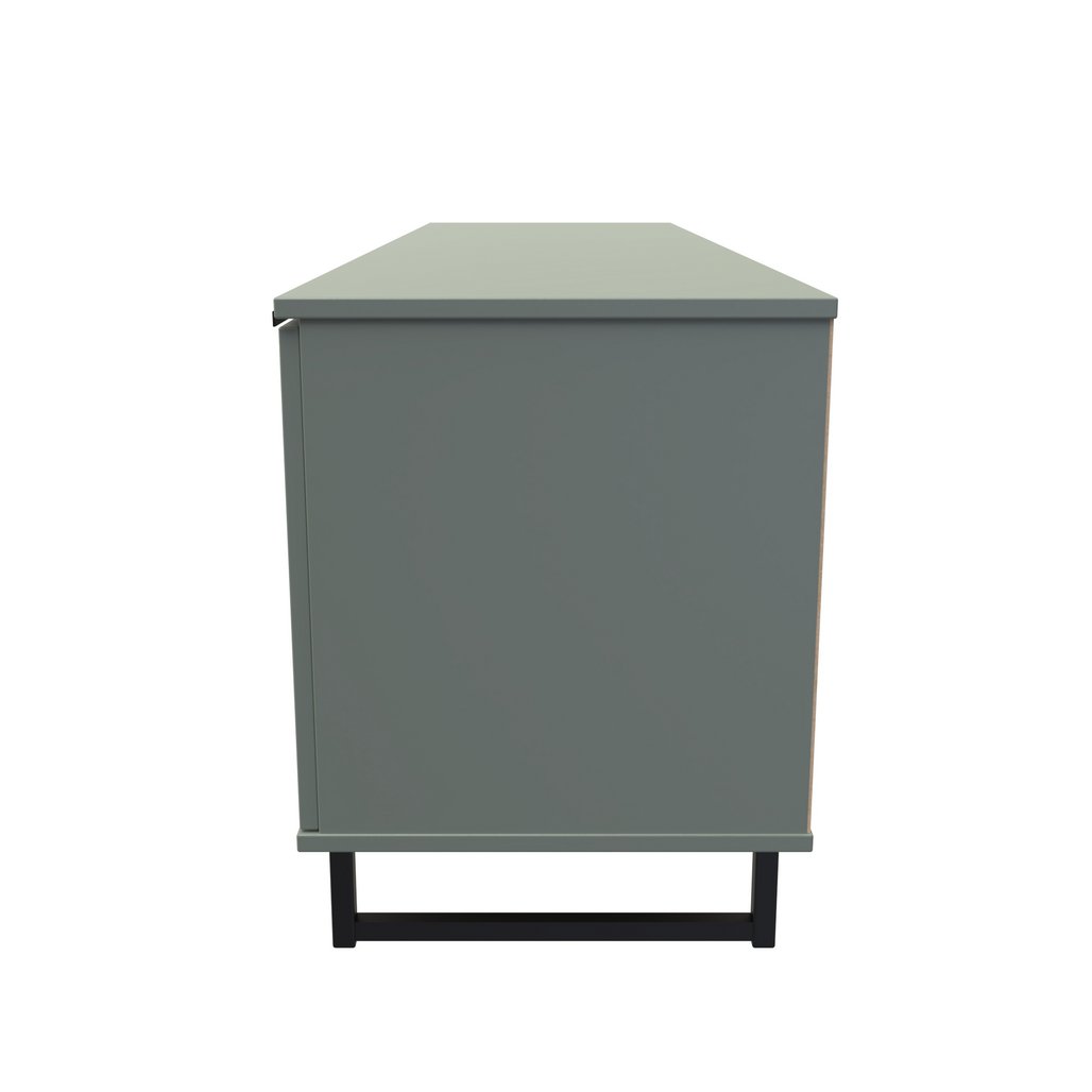 Hong Kong 2 Door 1 Drawer Wide TV Unit with Black Sleigh Legs