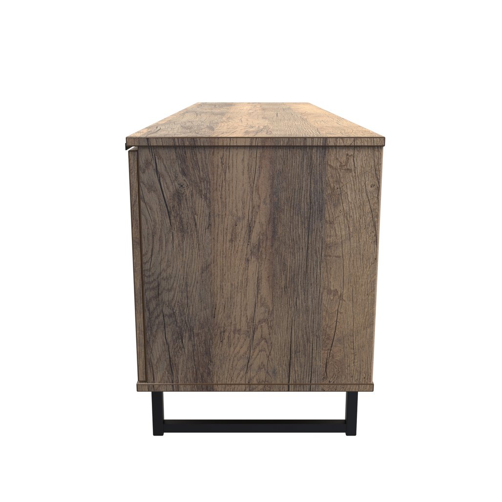 Hong Kong 2 Door 1 Drawer Wide TV Unit with Black Sleigh Legs