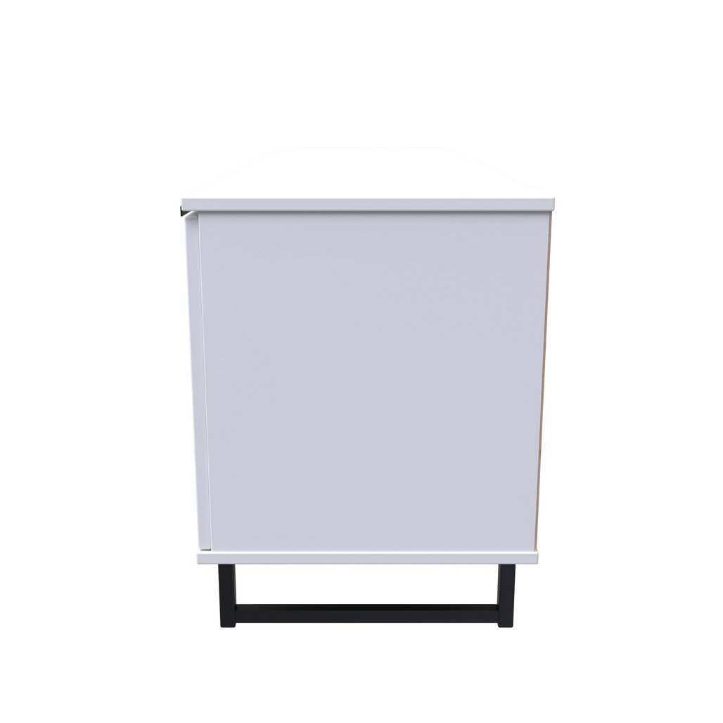 Hong Kong 2 Door 1 Drawer Wide TV Unit with Black Sleigh Legs