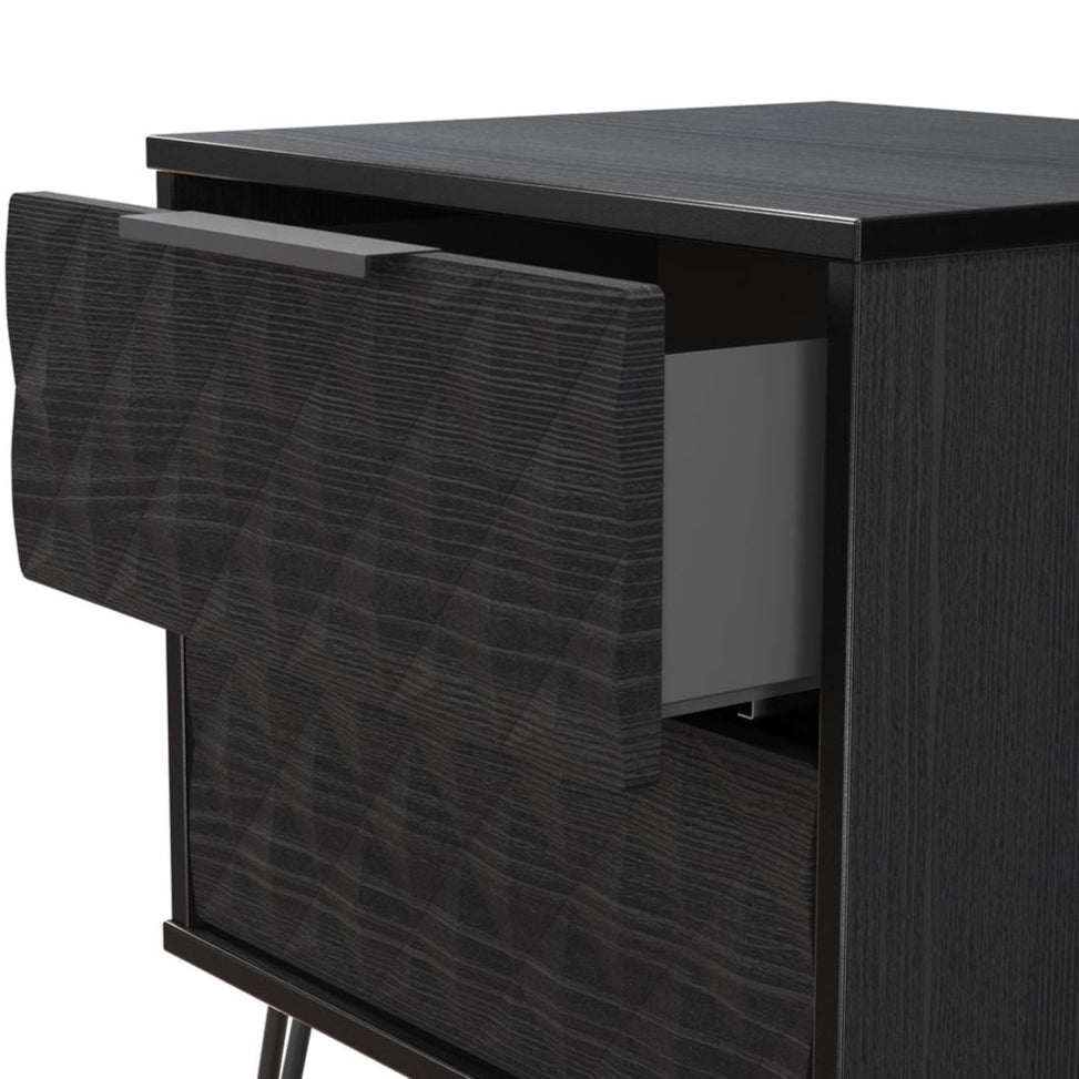 Harlequin 3 Piece Bedroom Set with Black Hairpin Legs