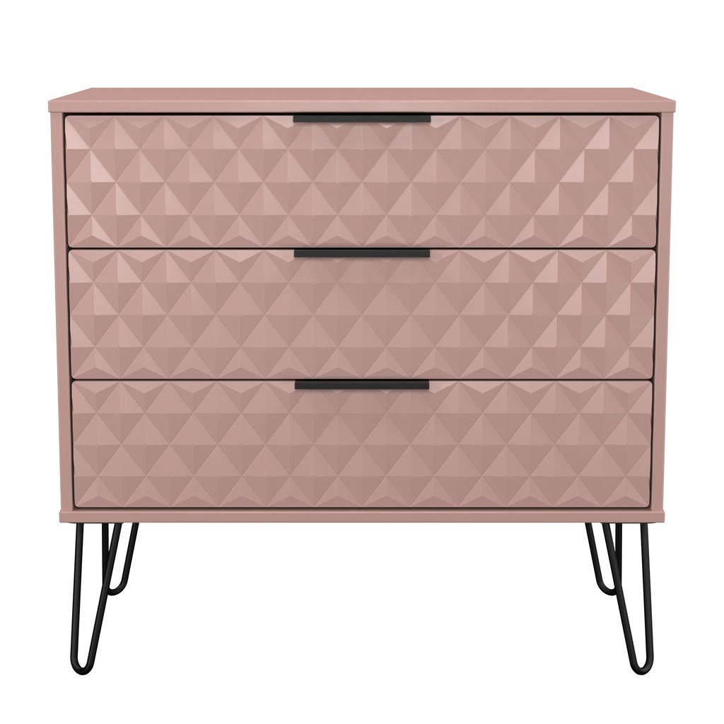 Harlequin 3 Drawer Chest with Black Hairpin Legs