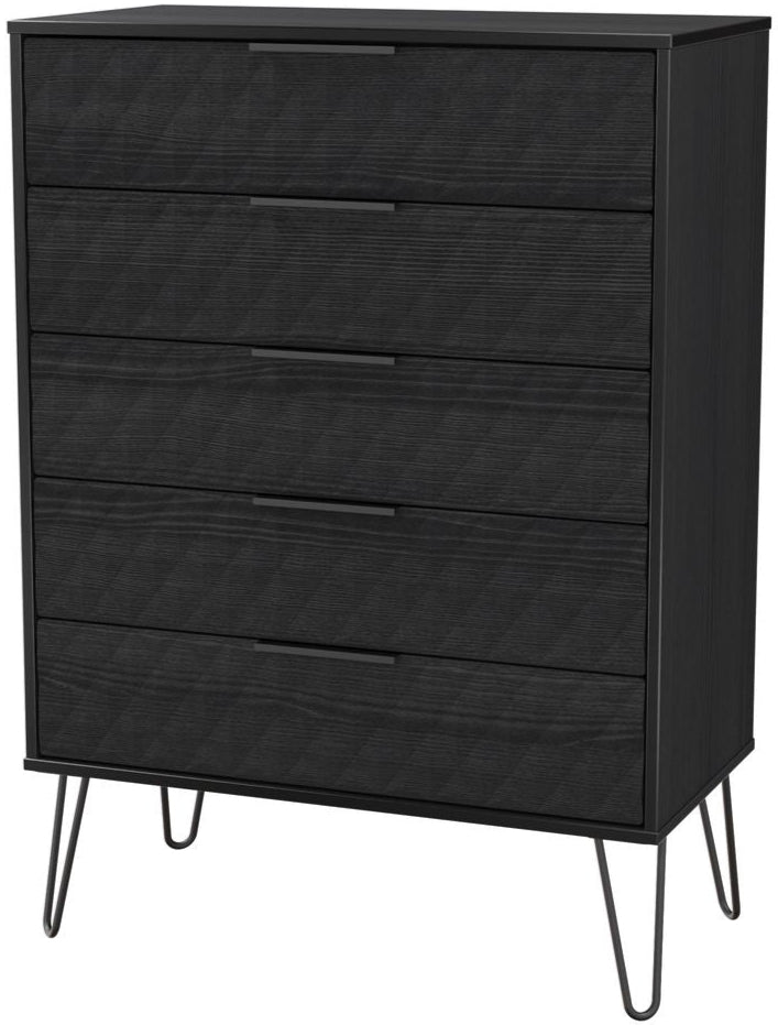 Harlequin 3 Piece Bedroom Set with Black Hairpin Legs