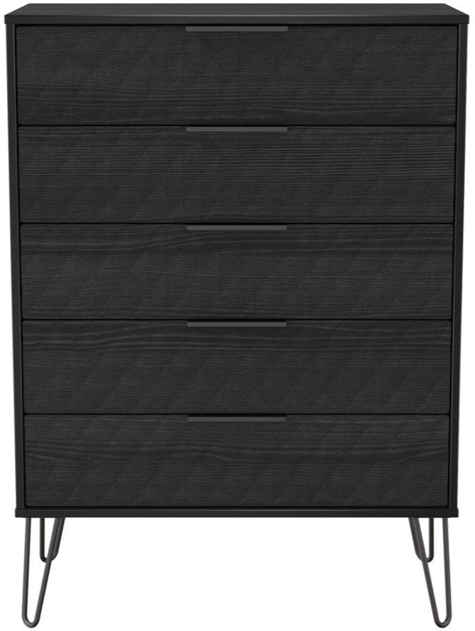 Harlequin 3 Piece Bedroom Set with Black Hairpin Legs