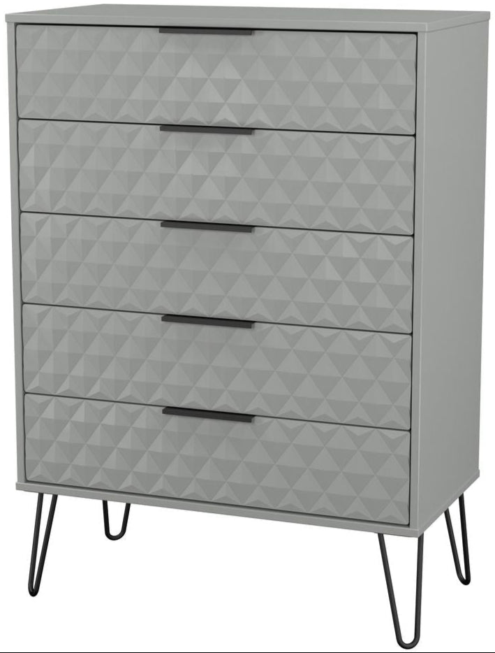 Harlequin 3 Piece Bedroom Set with Black Hairpin Legs