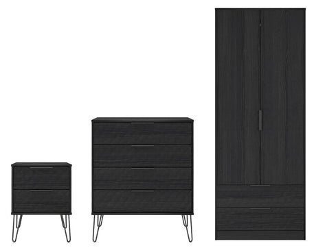 Harlequin 3 Piece Bedroom Set with Black Hairpin Legs