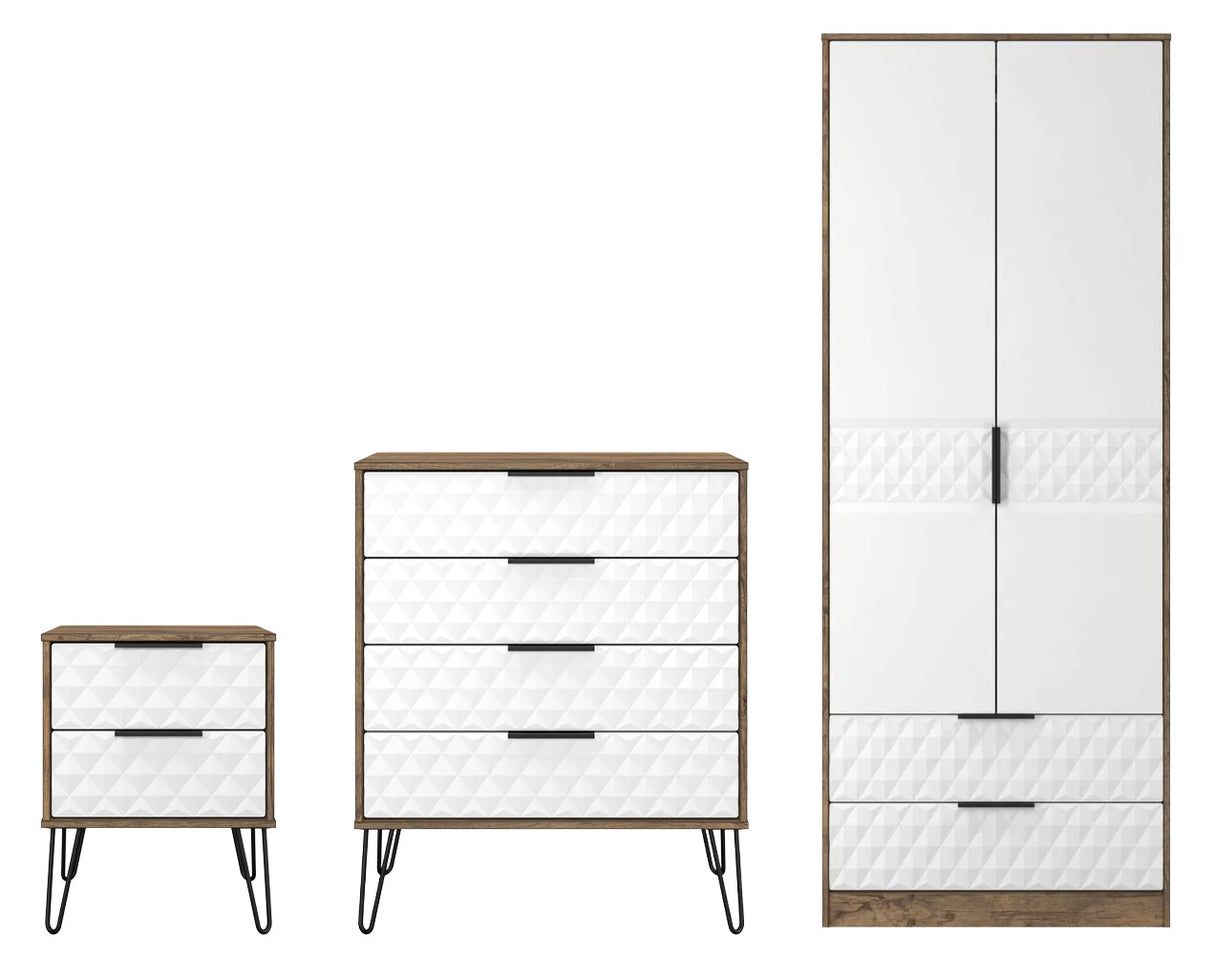 Harlequin 3 Piece Bedroom Set with Black Hairpin Legs