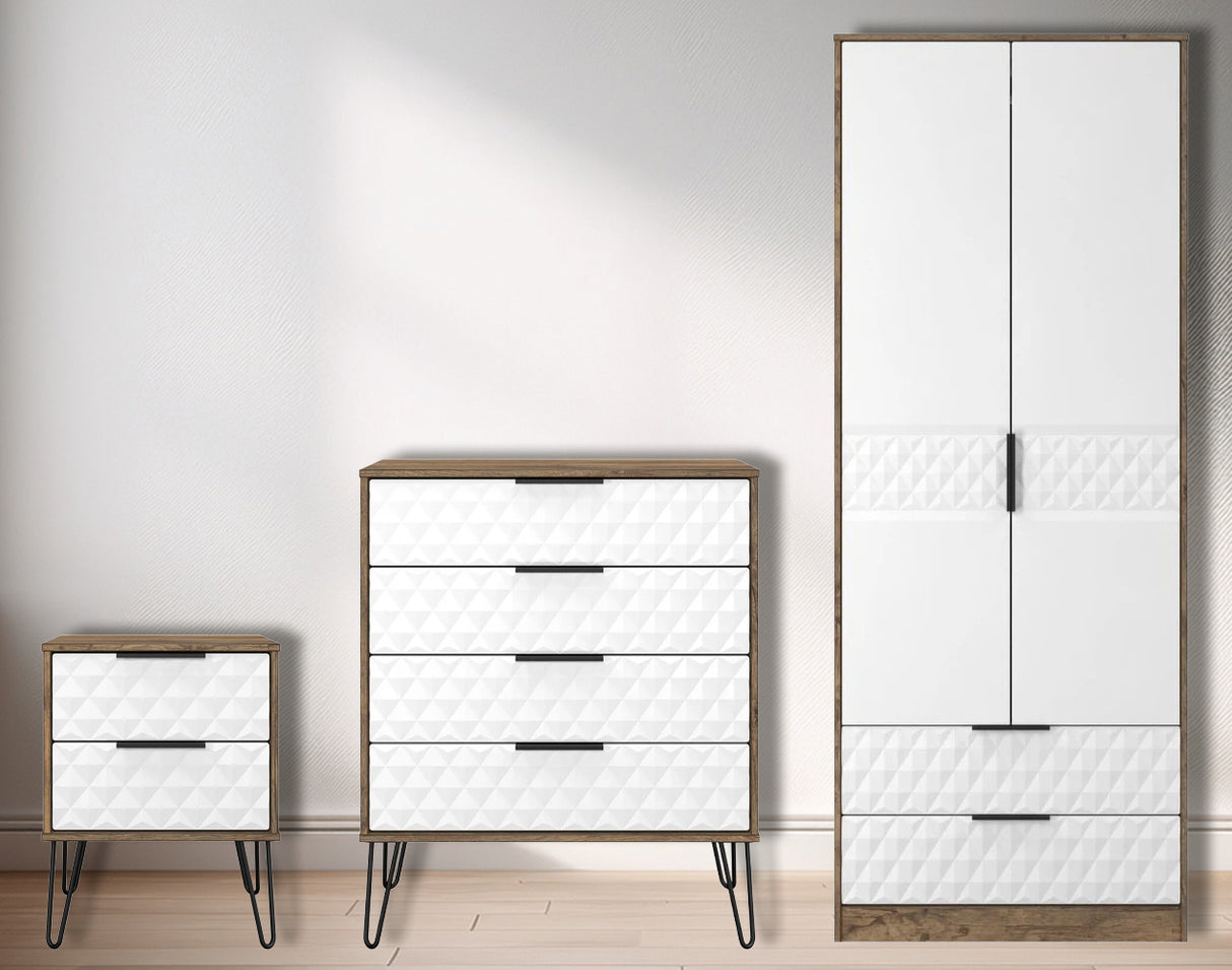 Harlequin 3 Piece Bedroom Set with Black Hairpin Legs